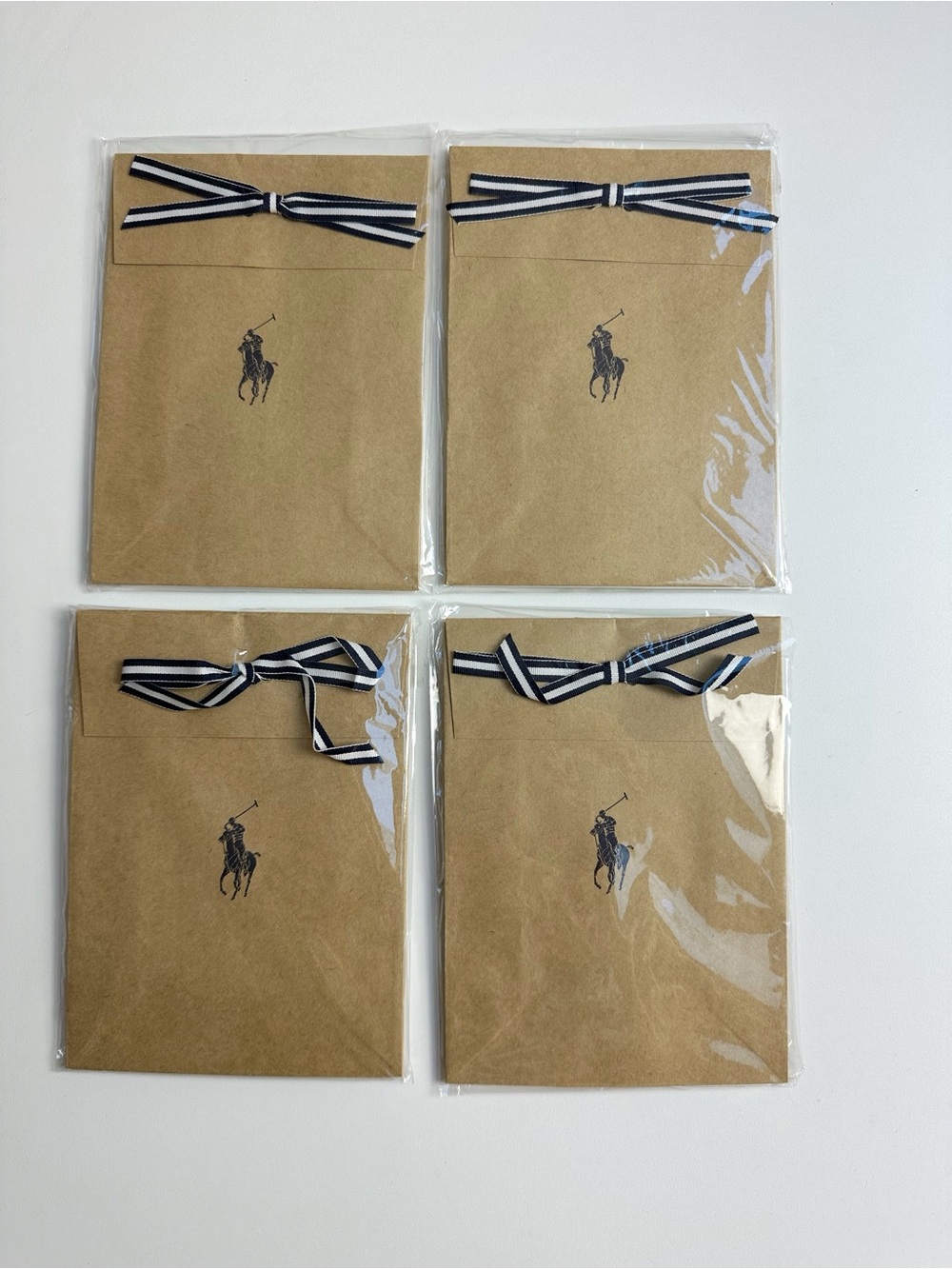 Polo Ralph Lauren Store Small Gift Bags Tissue with Ribbon Closure 5x7 Set Of 4
